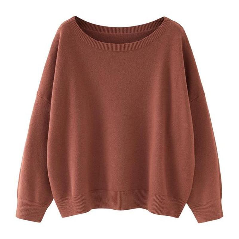 Scoop Neck Knitted Sweater