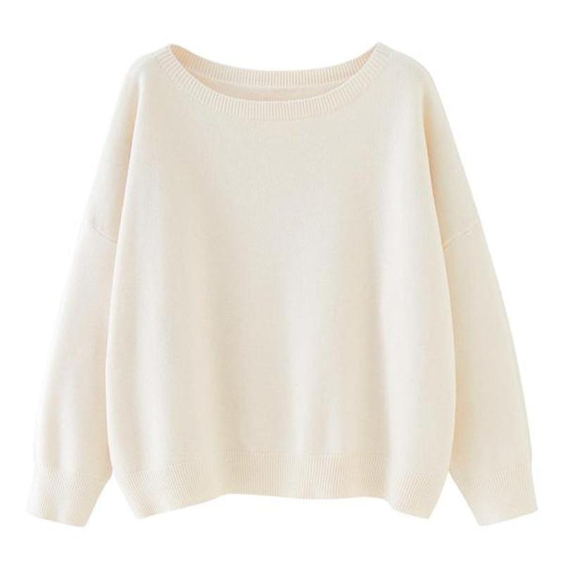 Scoop Neck Knitted Sweater