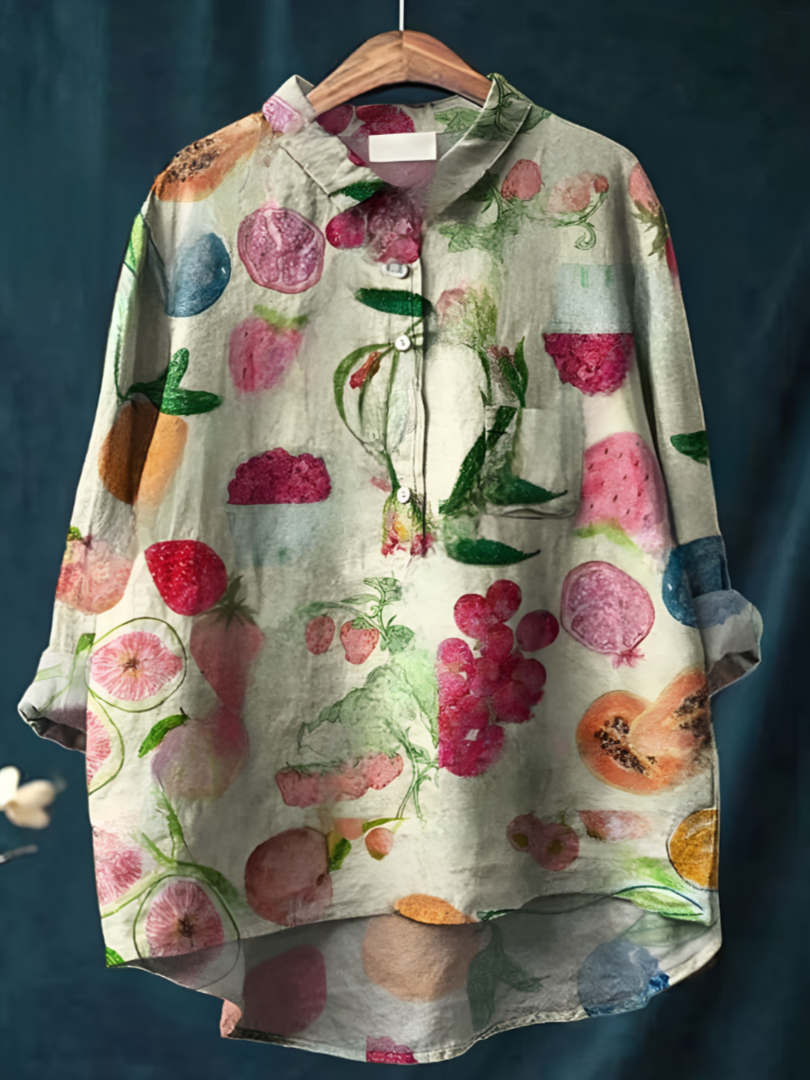 Retro Bloom: 3D Floral Open Tube Shirt for Bold Summer Vibes