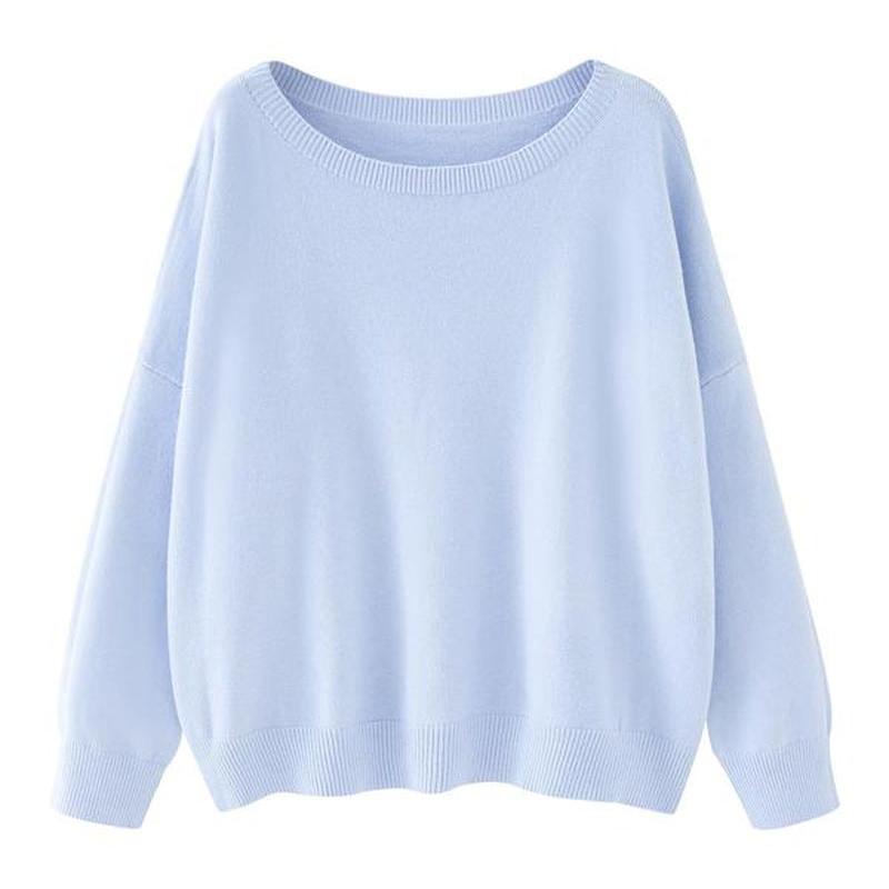 Scoop Neck Knitted Sweater