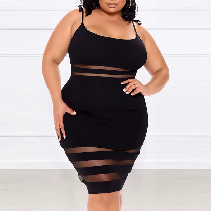 XL-5XL plus Size Women Summer Clothing Sexy Dress Fashion Casual Black Short Sleeve Halter Club Dress Wholesale Dropshipping