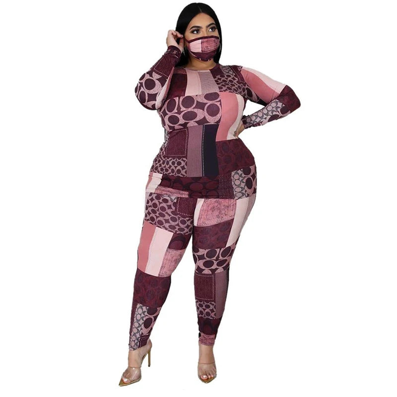 New plus Size Clothing 2 Piece Set Tracksuit Stretch Top and Pants Outfits Jogger Sweatsuit Matching Suit Wholesale Dropshipping