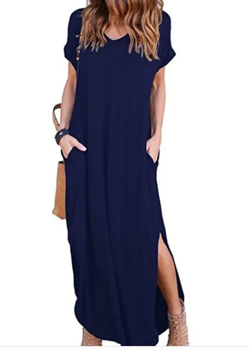 Sexy Women Dress Oversized 5XL Summer Solid Casual Short Sleeve Maxi Dress for Women Long Dress Vestidos Lady Dresses Oversized