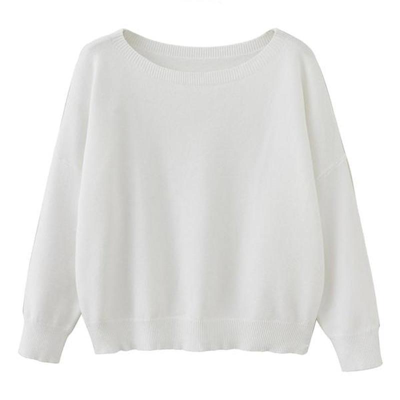 Scoop Neck Knitted Sweater