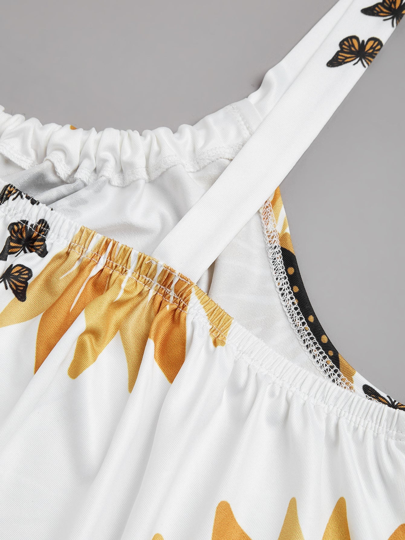 Plus Size Sleeveless Suspender Sunflower Print Women'S Casual Dress