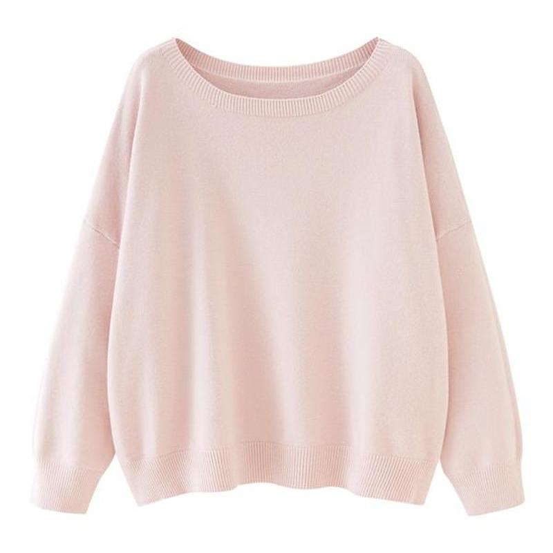 Scoop Neck Knitted Sweater